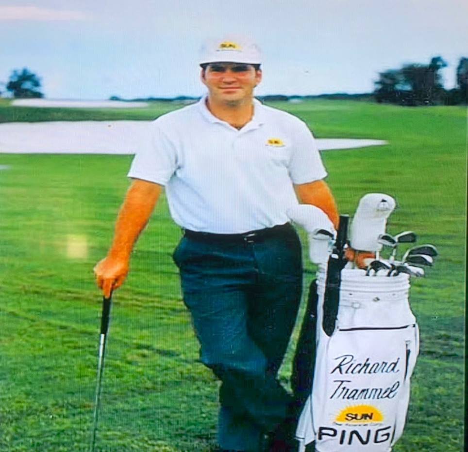 An archival photograph of Dr. Richard Trammel during his professional playing years, circa 1993